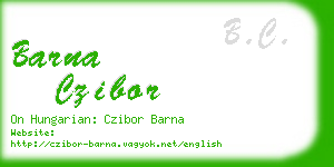 barna czibor business card